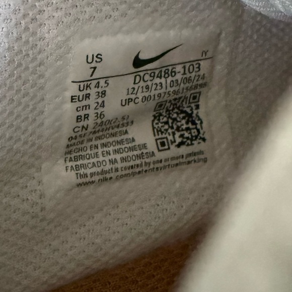 Nike Air Force 1 White and Flax Sneakers - Picture 9 of 9